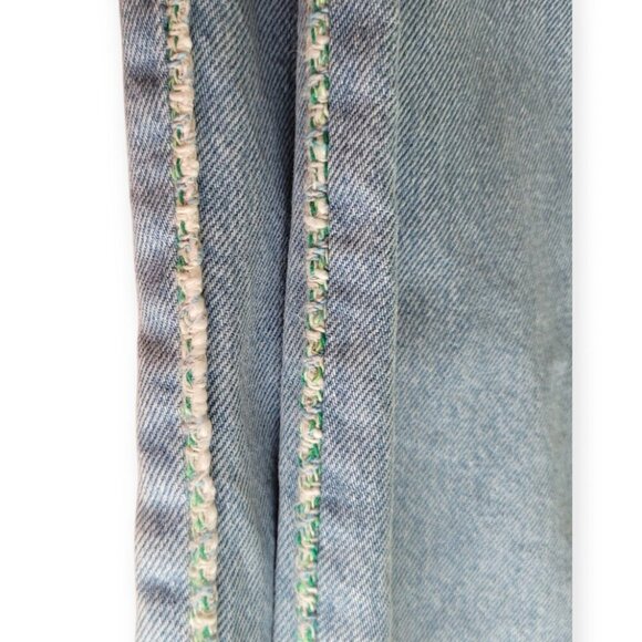 Zara Lightwash Boho Embroidered Wide-Leg Jeans – 1970s Wanderlust Vibes, Size 6 - Picture 12 of 13